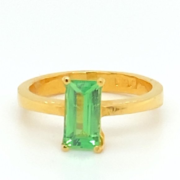 Tsavorite Garnet 1.49ct Solid 22K Yellow Gold Ring - Picture 3 of 6